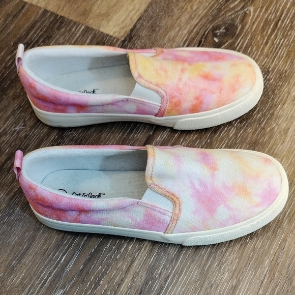 Kids - Cat & Jack Vibrant Pink and Orange Slip-On Sneakers - Picture 5 of 6